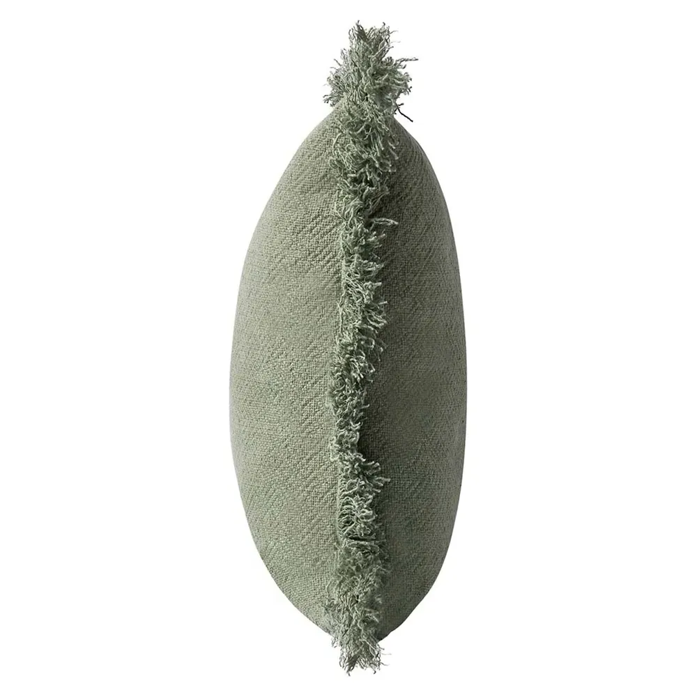 Danica Square Throw Pillow - Green, Linen