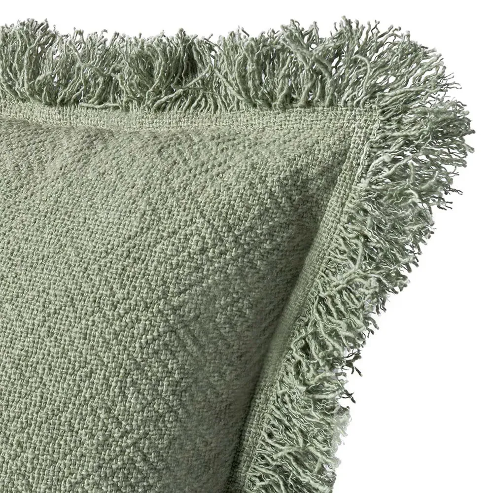 Danica Square Throw Pillow - Green, Linen
