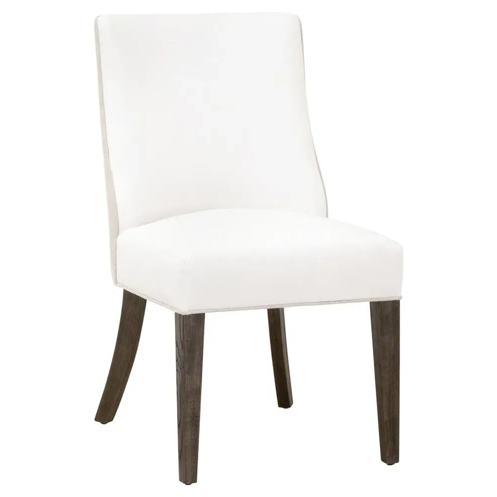 Daniel Dining Side Chair Set of 2 - White, Brown Wood