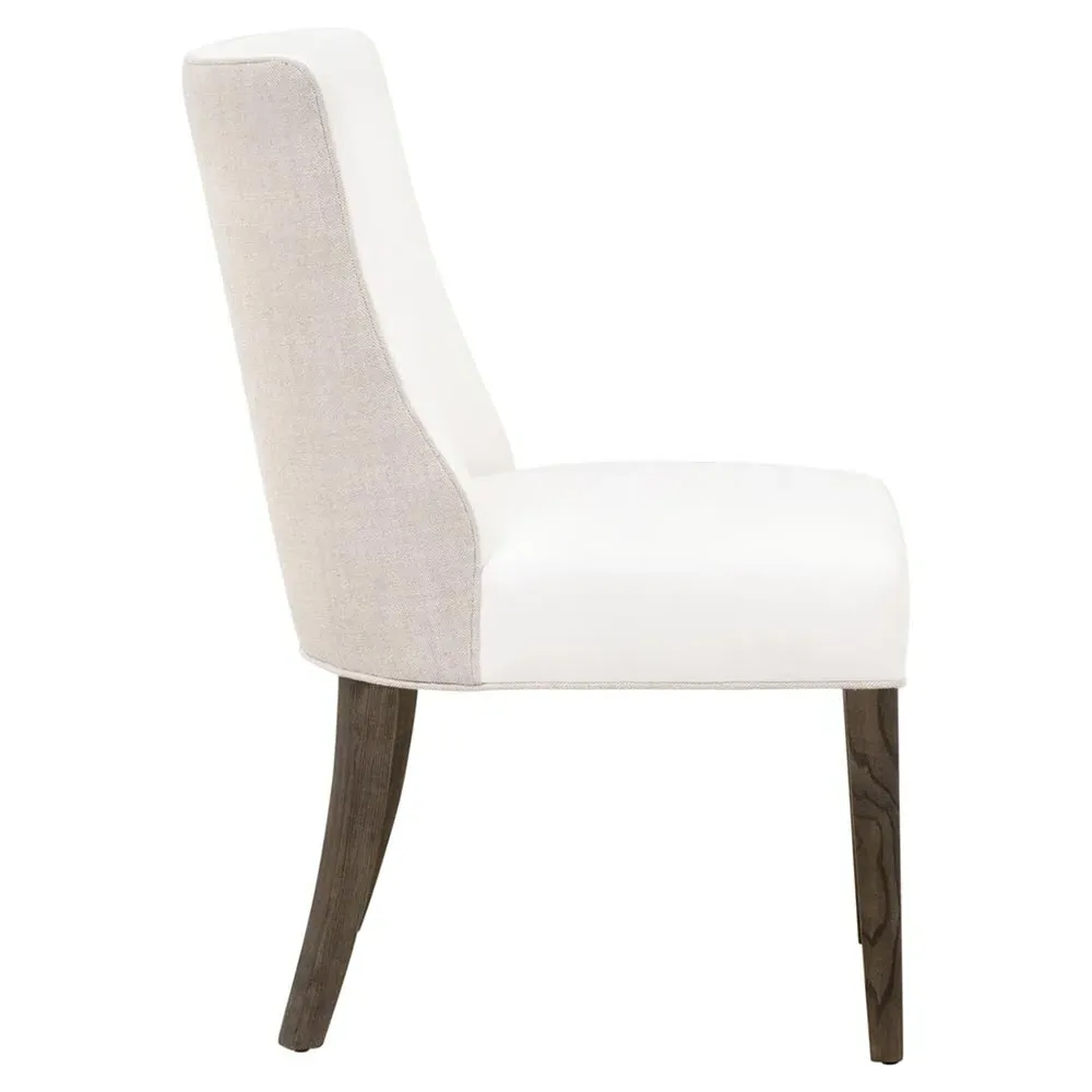 Daniel Dining Side Chair Set of 2 - White, Brown Wood