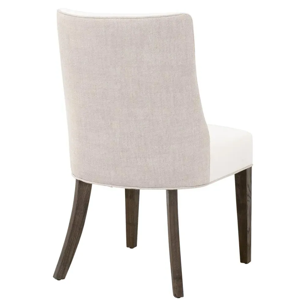 Daniel Dining Side Chair Set of 2 - White, Brown Wood