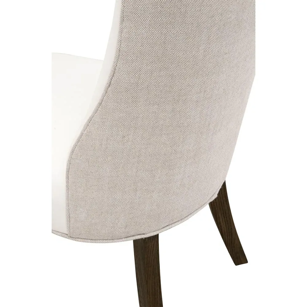 Daniel Dining Side Chair Set of 2 - White, Brown Wood