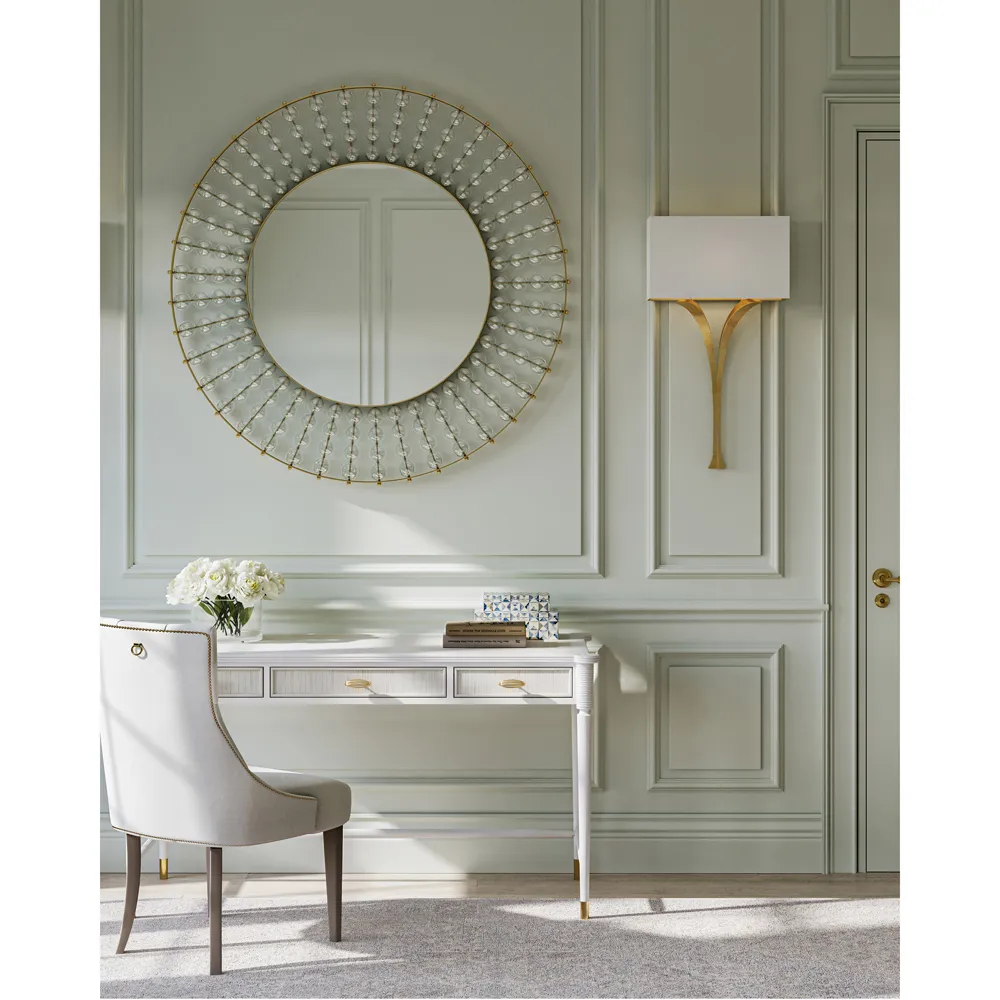 Daniel Round Wall Mirror with Glass Balls - Gold Leaf