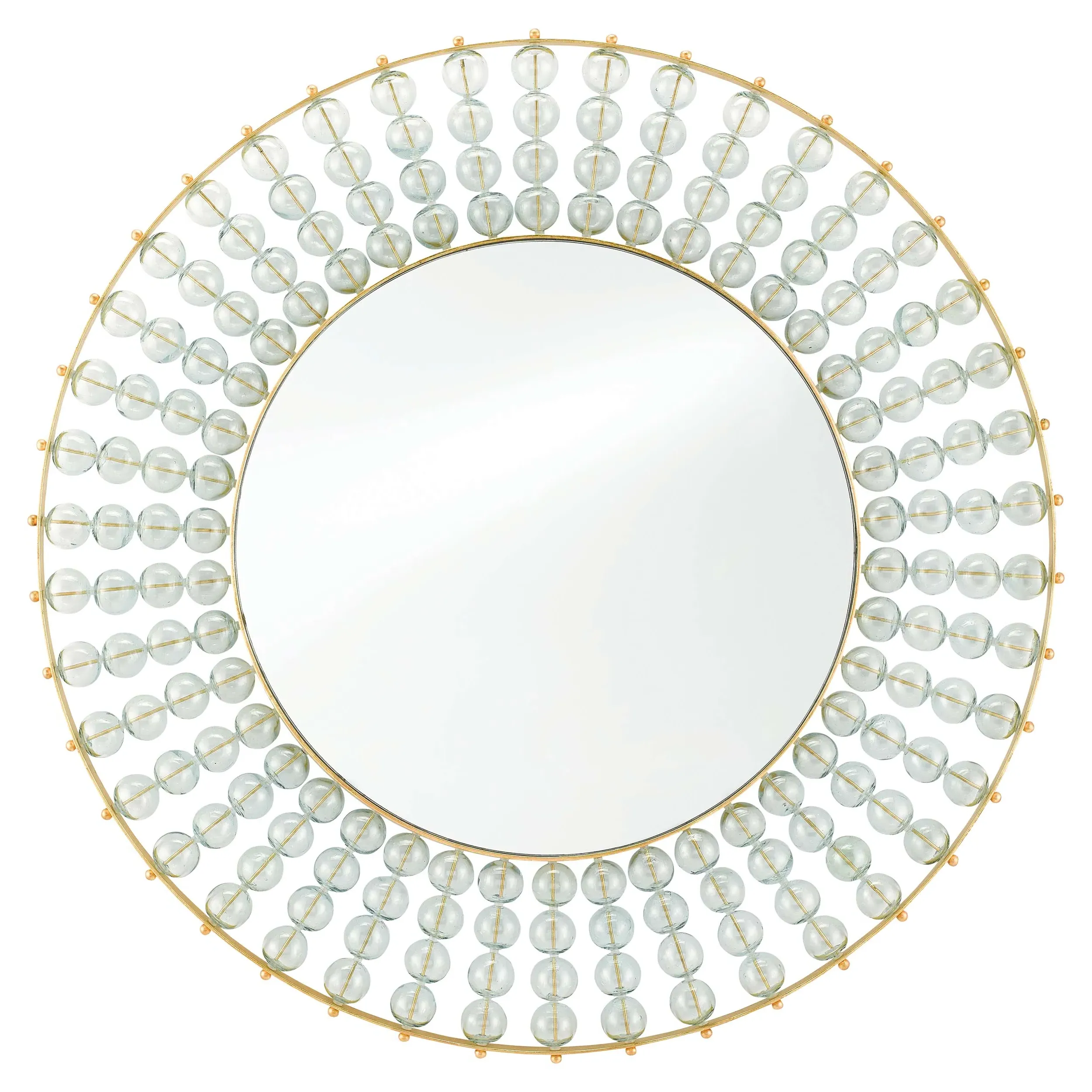 Daniel Round Wall Mirror with Glass Balls - Gold Leaf