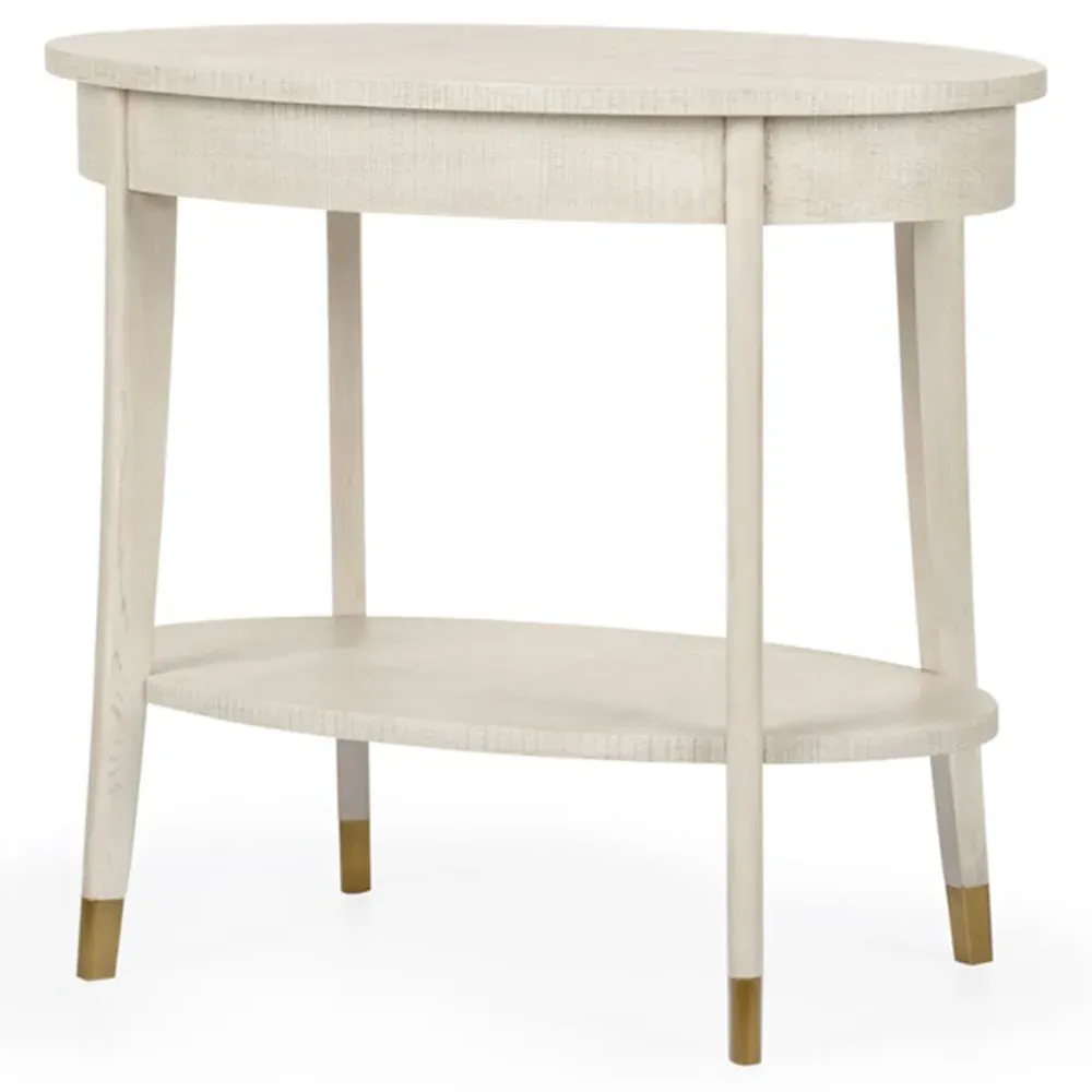 Daniella Oval Side Table - Brown, Wood