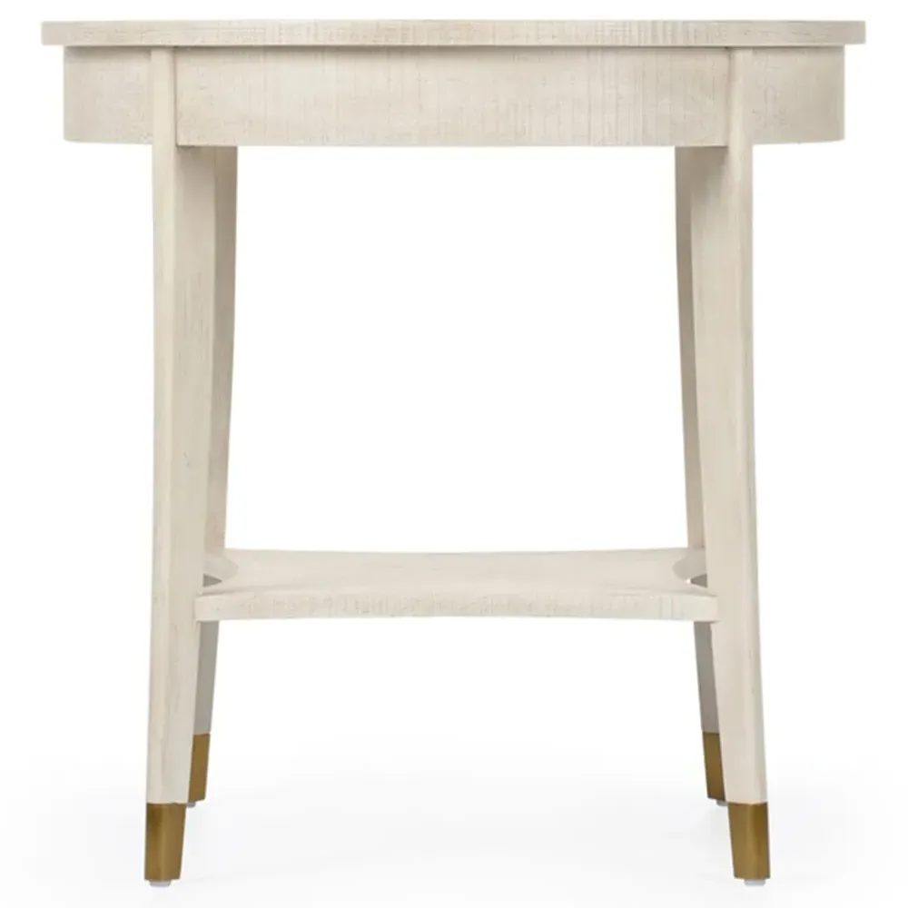 Daniella Round End Table - Brown, Oak