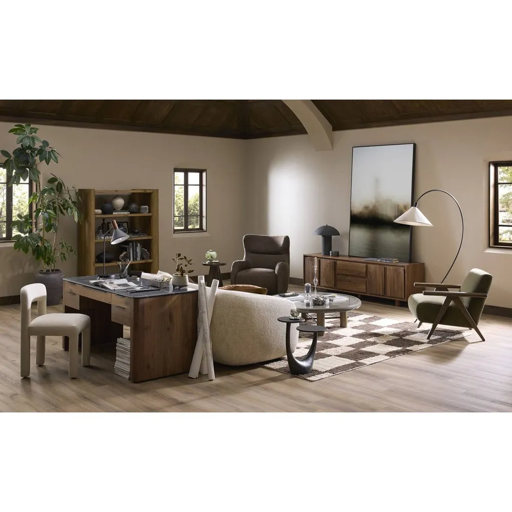 Daniella Swivel Chair - Brown, Leather