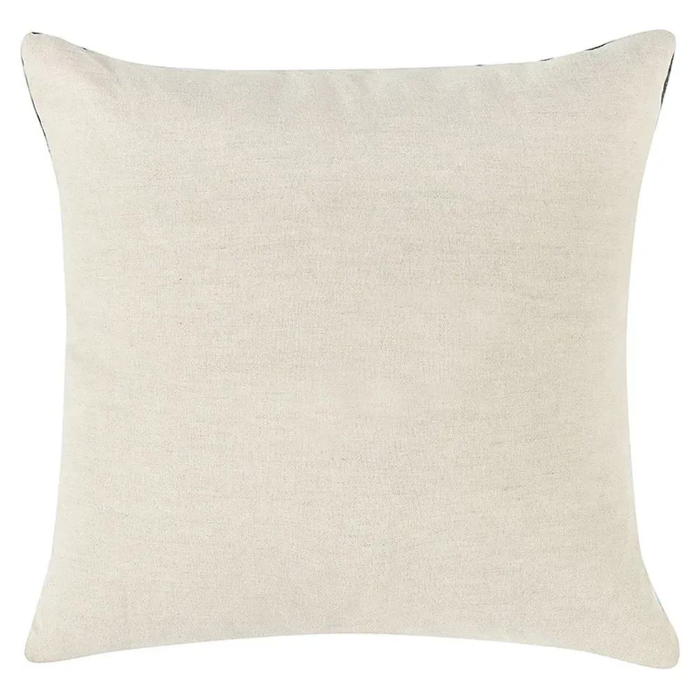 Danielle 22x22 Throw Pillow with Hand-Stitched Pattern - Blue, Linen