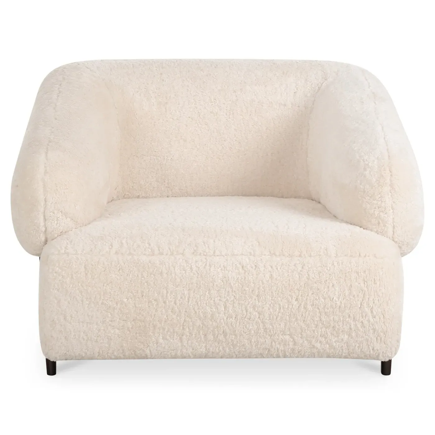Danielle Lounge Chair - Cream, Faux Fur