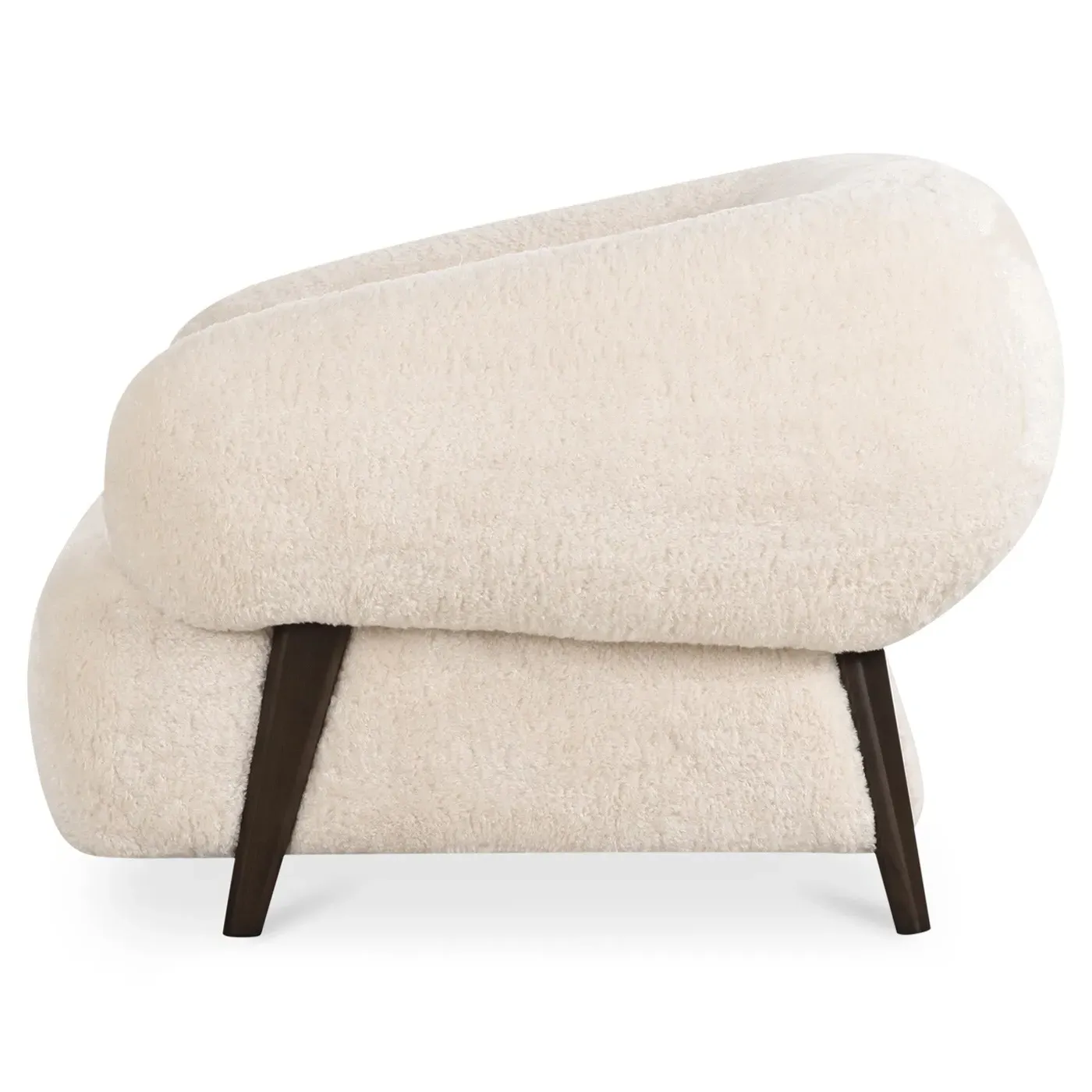 Danielle Lounge Chair - Cream, Faux Fur