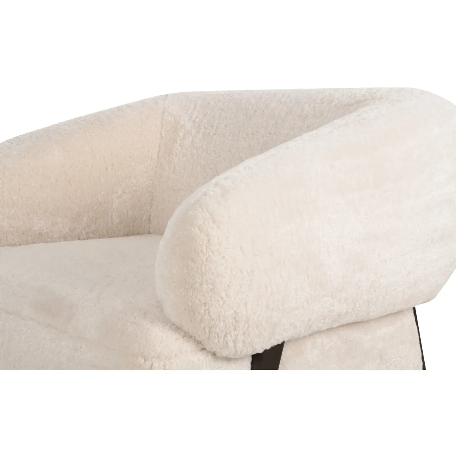 Danielle Lounge Chair - Cream, Faux Fur