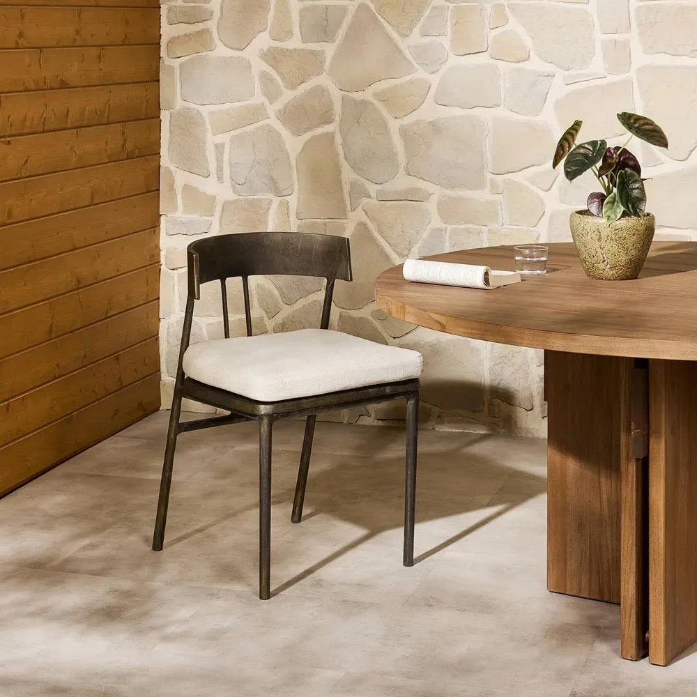 Danika Outdoor Dining Chair - Bronze, Aluminum