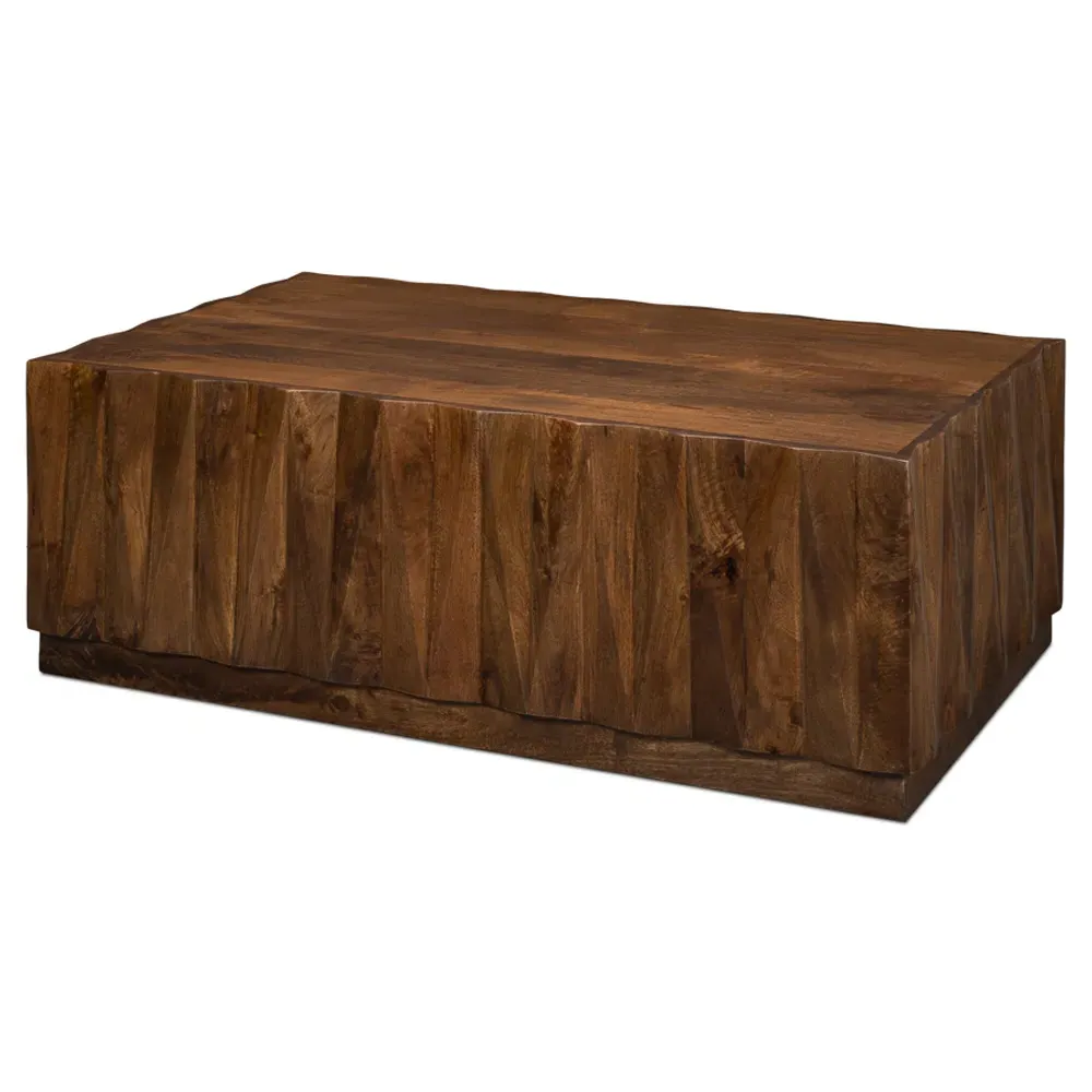 Danise Rectangular Block Coffee Table - Brown, Mango Wood