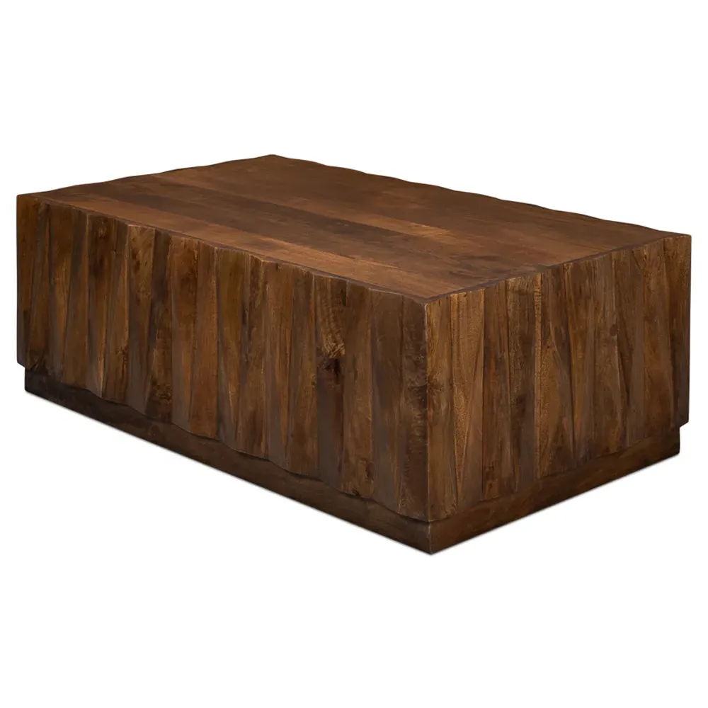 Danise Rectangular Block Coffee Table - Brown, Mango Wood