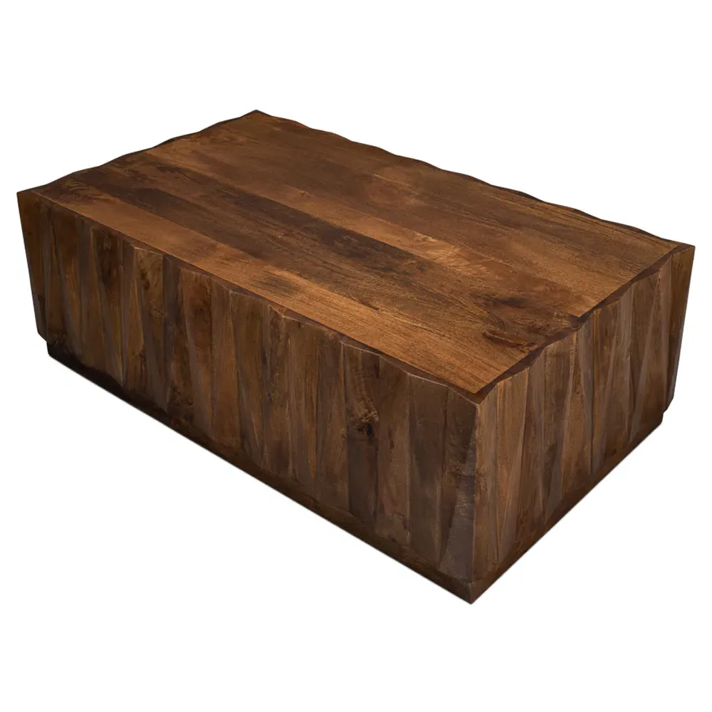 Danise Rectangular Block Coffee Table - Brown, Mango Wood
