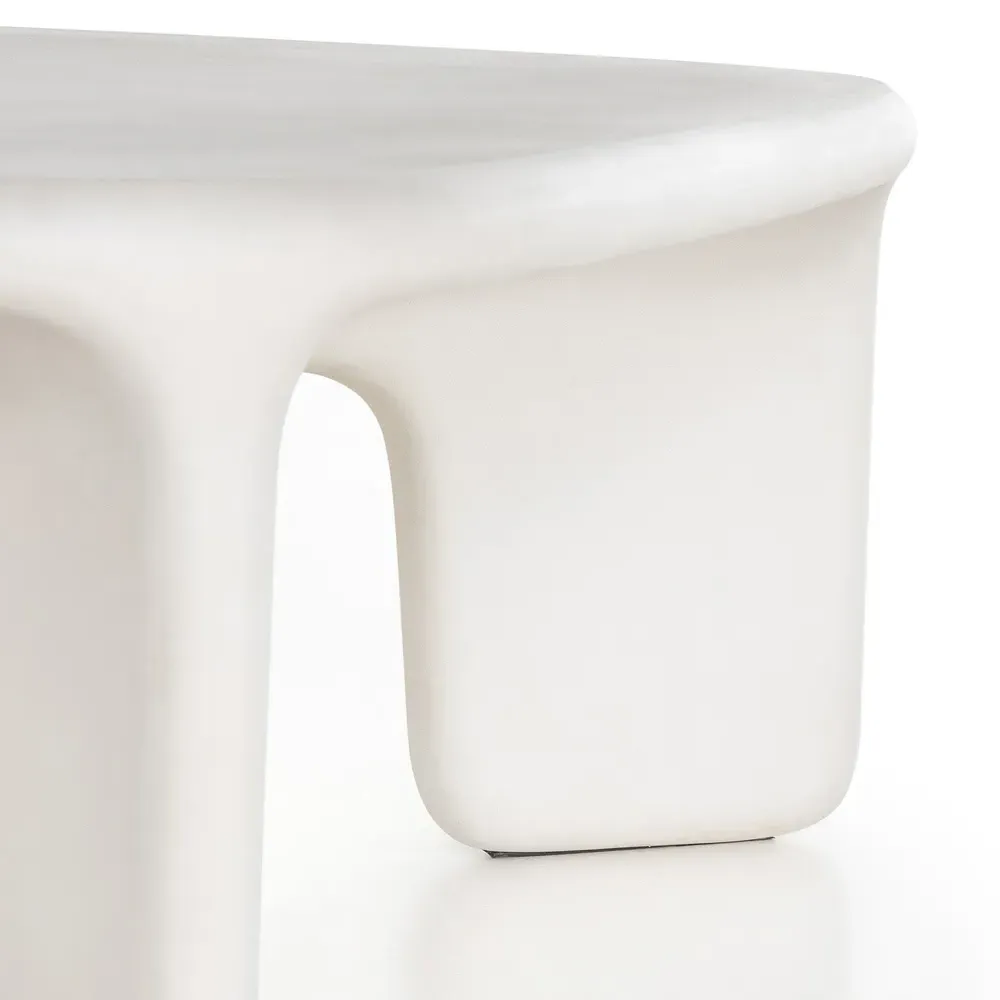 Dante Square Outdoor Coffee Table - White, Concrete