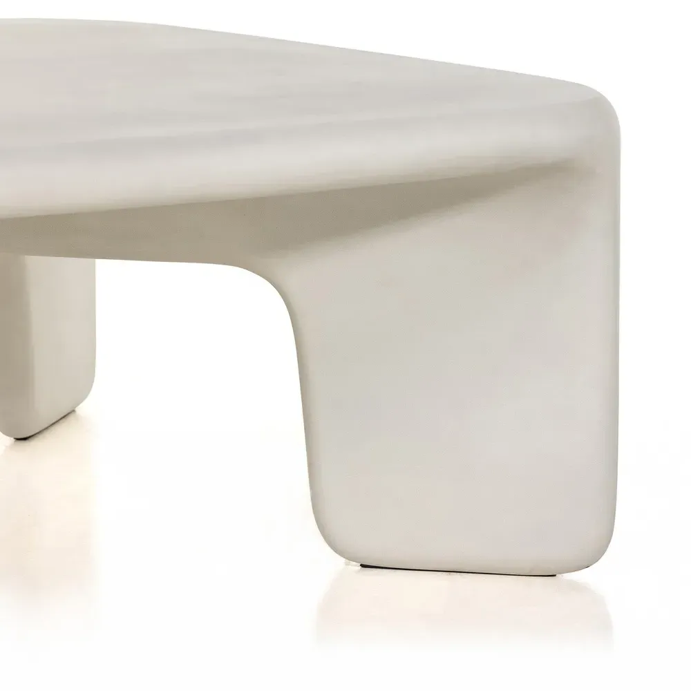 Dante Square Outdoor Coffee Table - White, Concrete