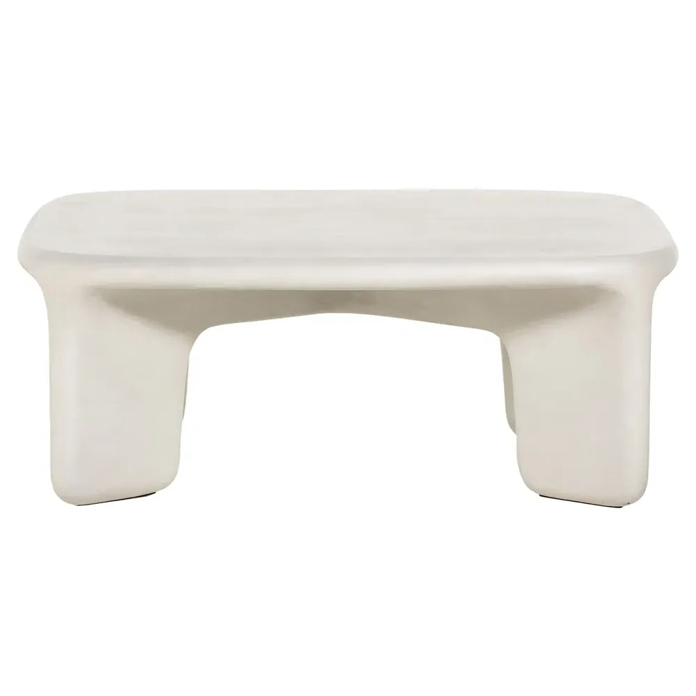 Dante Square Outdoor Coffee Table - White, Concrete