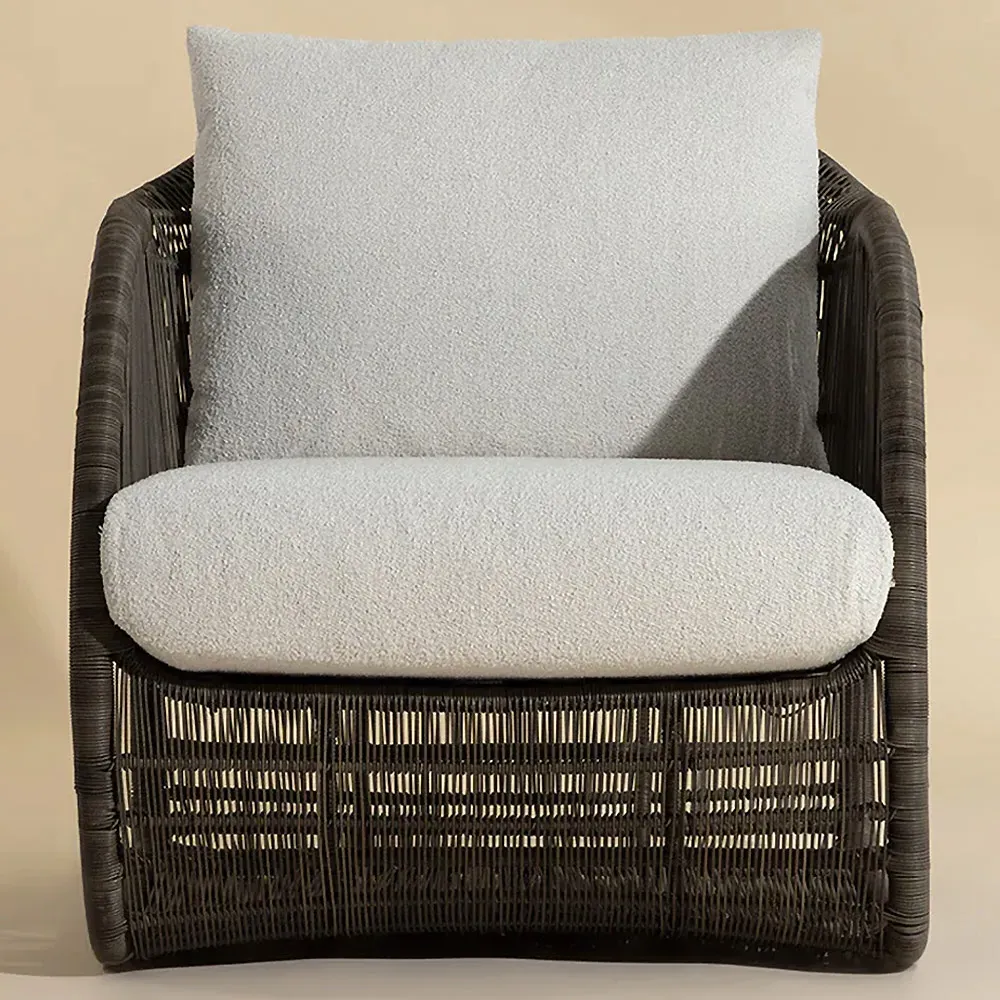 Danva Outdoor Lounge Chair - Cream, Boucle