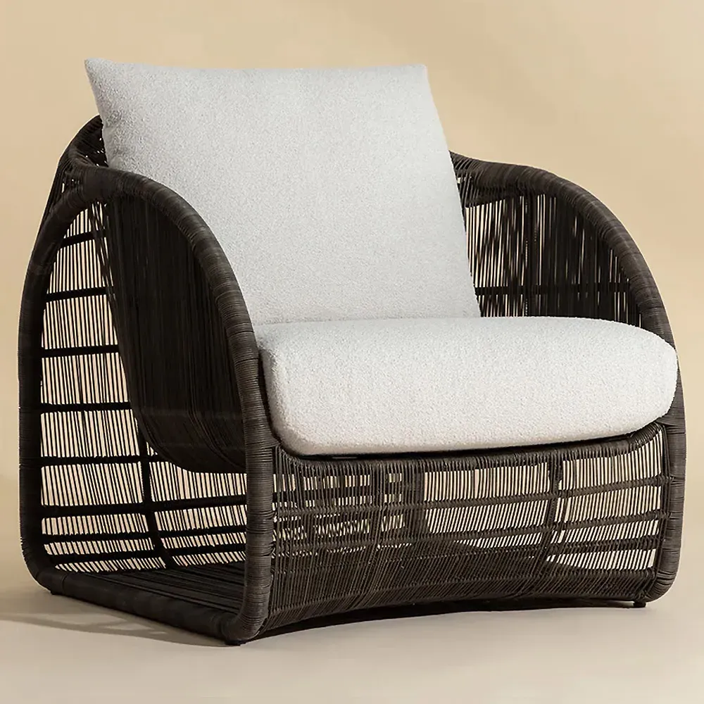 Danva Outdoor Lounge Chair - Cream, Boucle