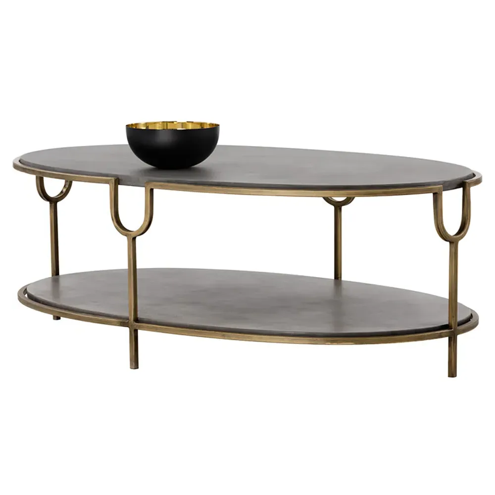Danyal Oval Coffee Table - Grey, Steel