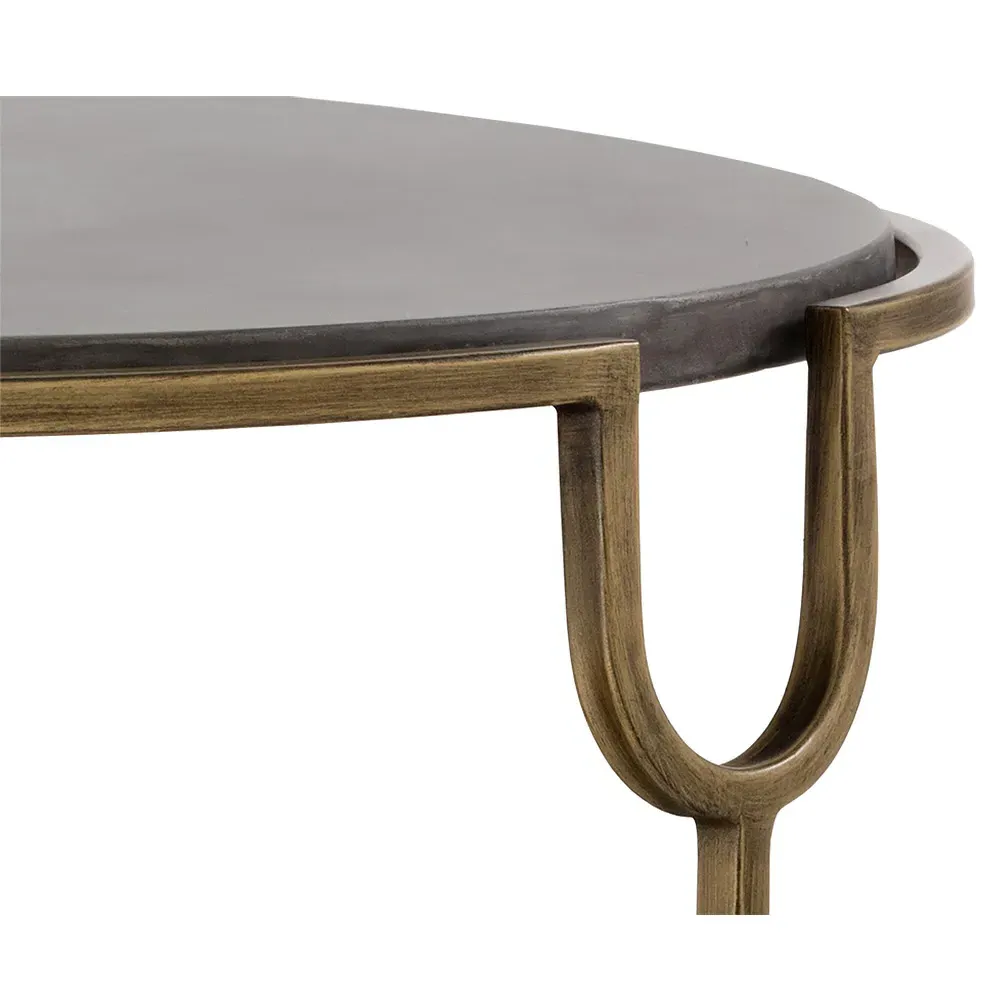 Danyal Oval Coffee Table - Grey, Steel