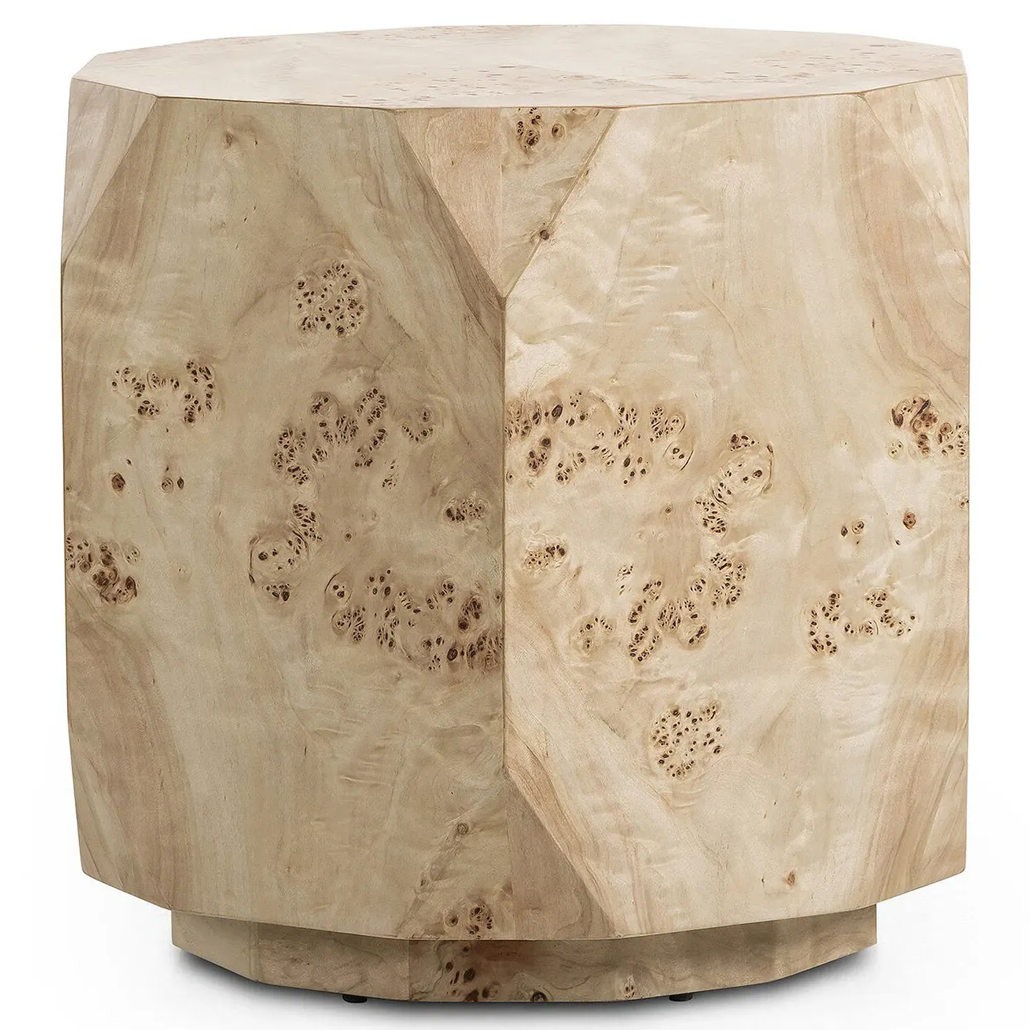 Daphne End Table - Light Brown, Burl Wood