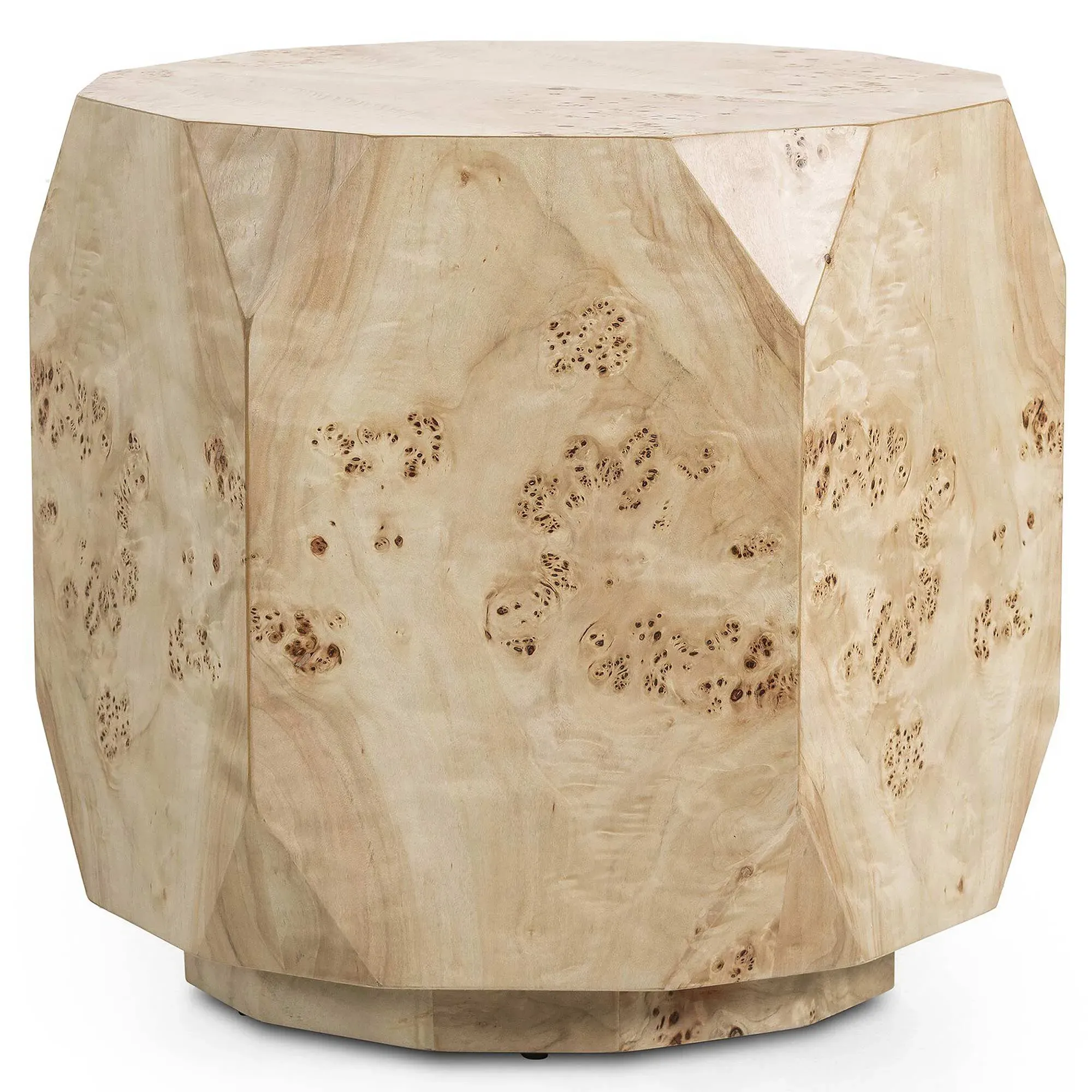 Daphne End Table - Light Brown, Burl Wood