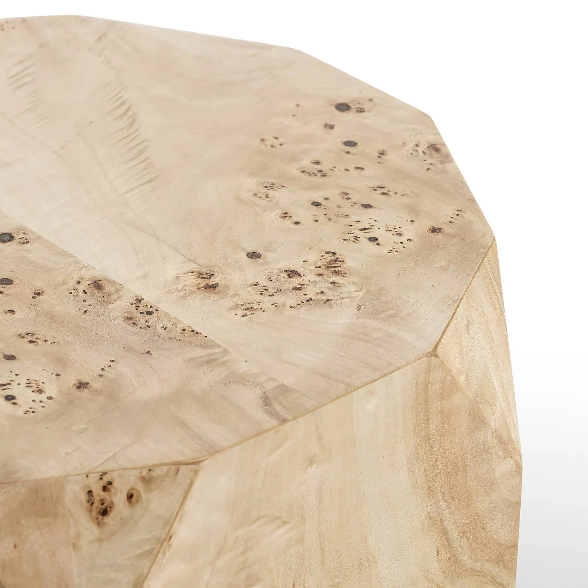 Daphne End Table - Light Brown, Burl Wood