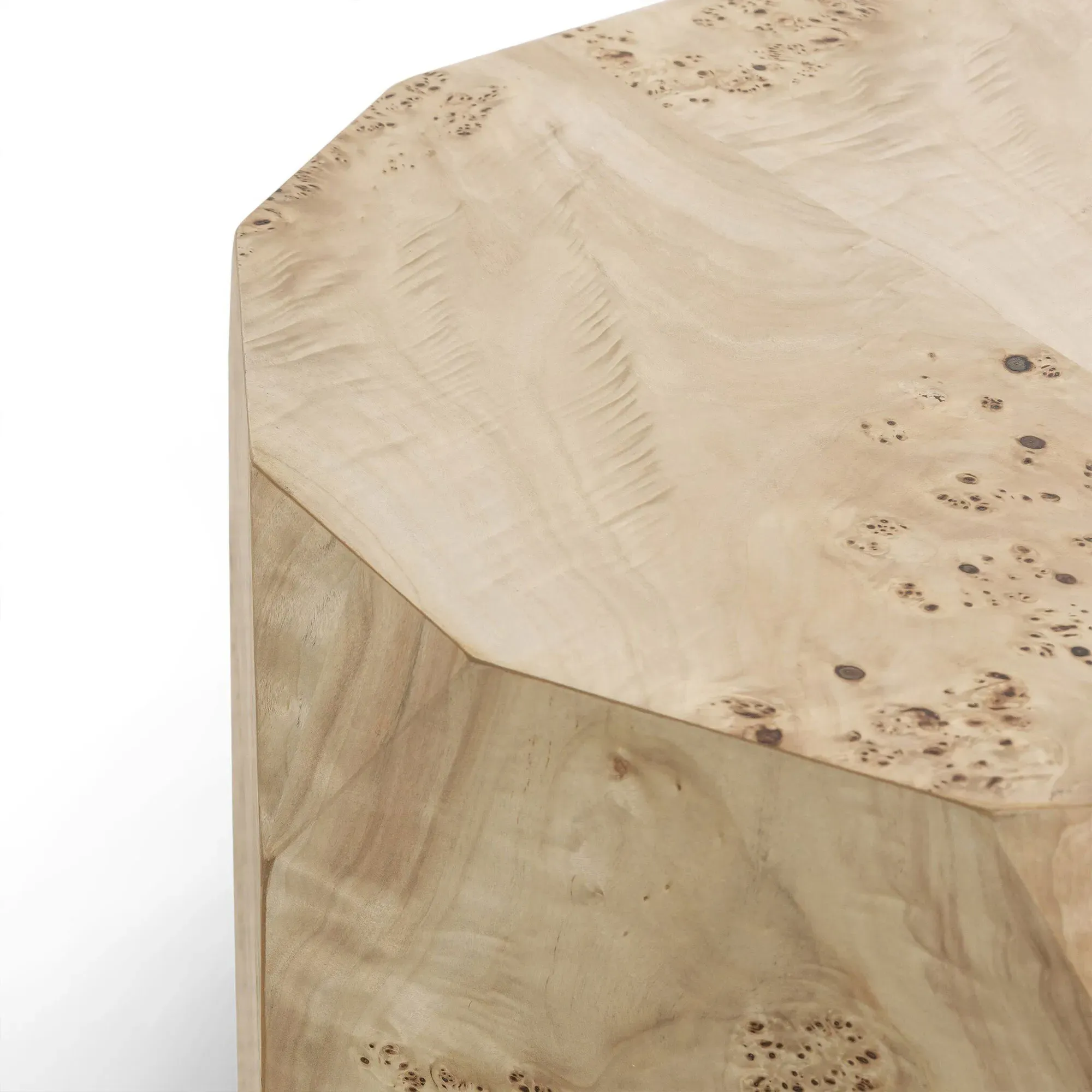 Daphne End Table - Light Brown, Burl Wood
