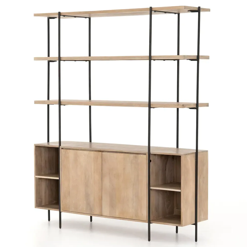 Daphne Mango Wood Display Case - Brown, Iron