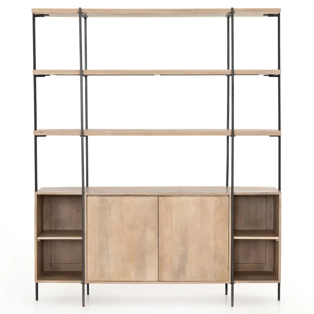 Daphne Mango Wood Display Case - Brown, Iron image