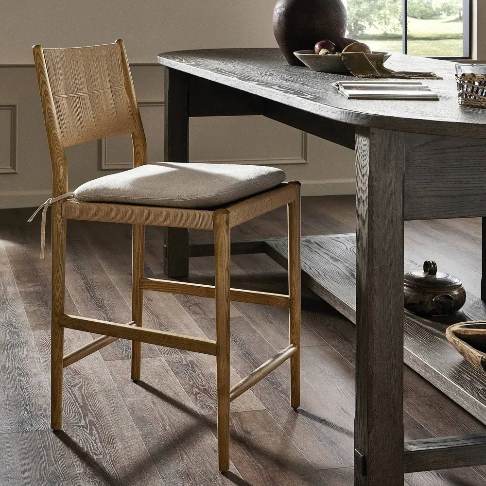 Dara Broadway Dune Bar Stool - Linen, Ash