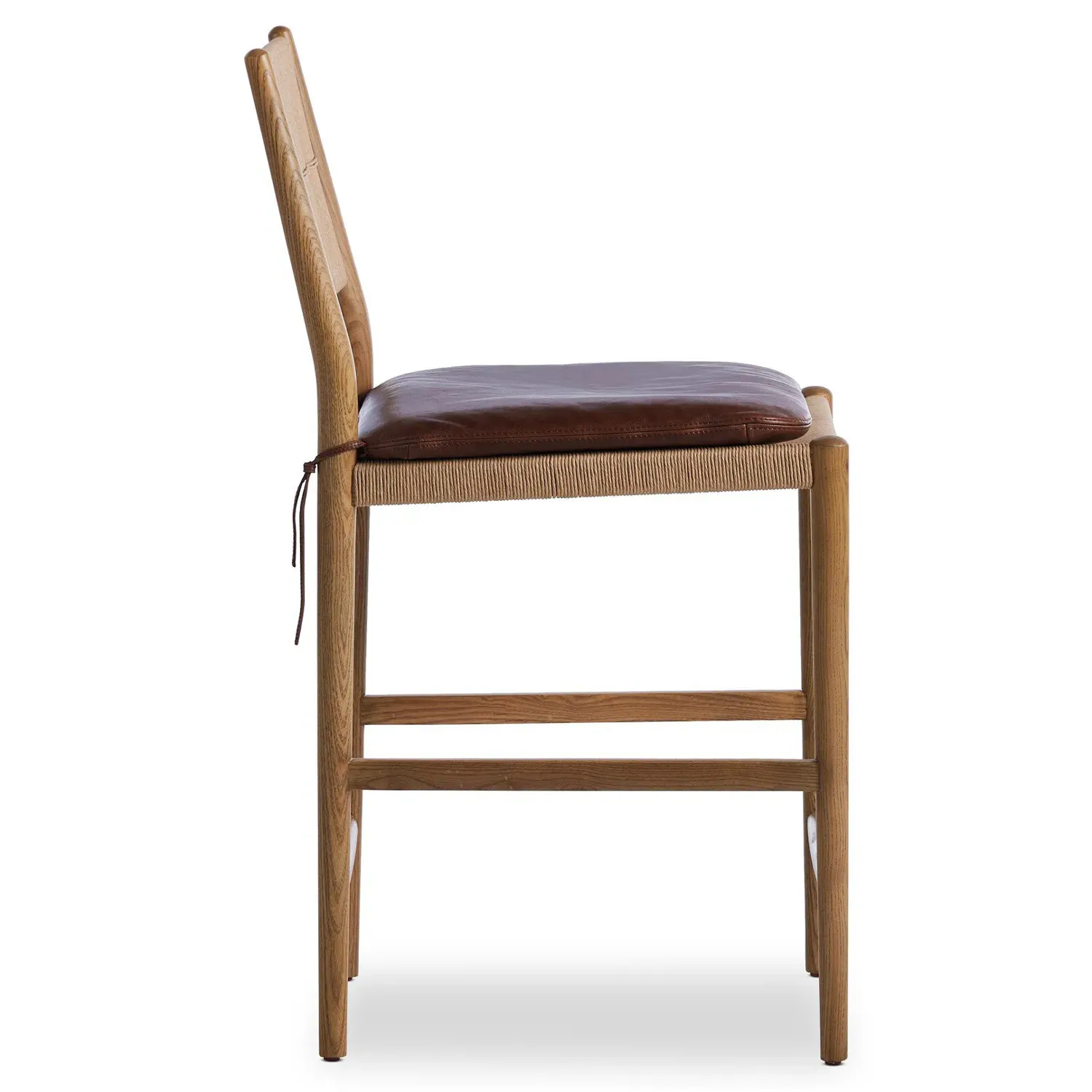Dara Counter Stool with Leather Cushion - Dulane Mahogany, Ash