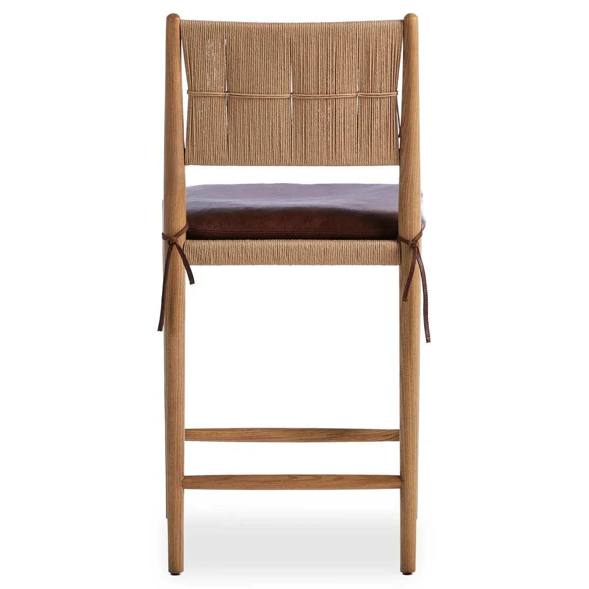 Dara Counter Stool with Leather Cushion - Dulane Mahogany, Ash