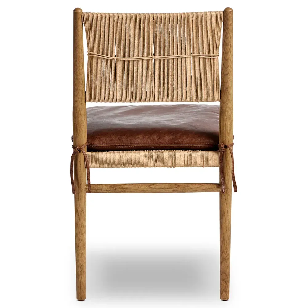 Dara Dining Chair with Leather Cushion - Dulane Mahogany, Ash