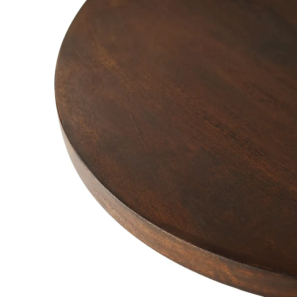 Darby Sculpted Accent Side Table - Brown, Walnut