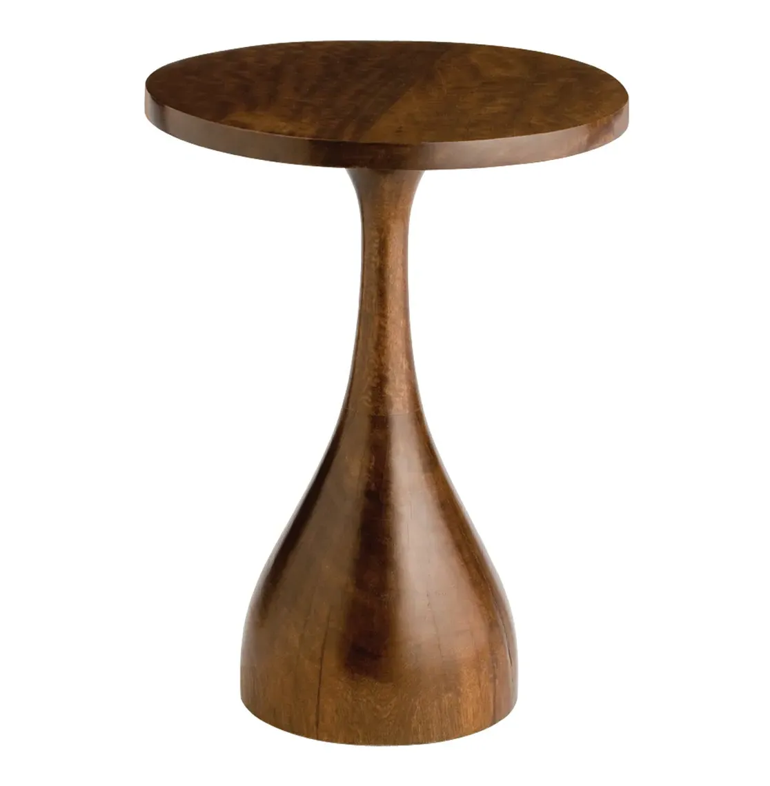 Darby Sculpted Accent Side Table - Brown, Walnut image