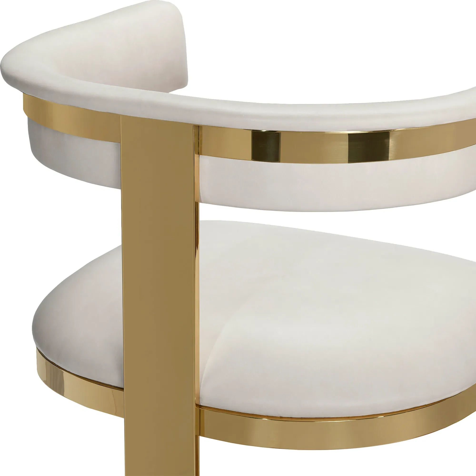 Darcy Bar Stool - White, Leather