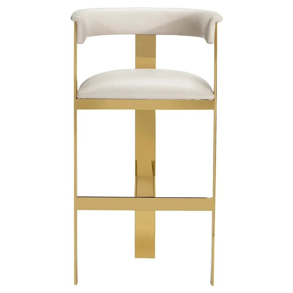 Darcy Bar Stool - White, Leather