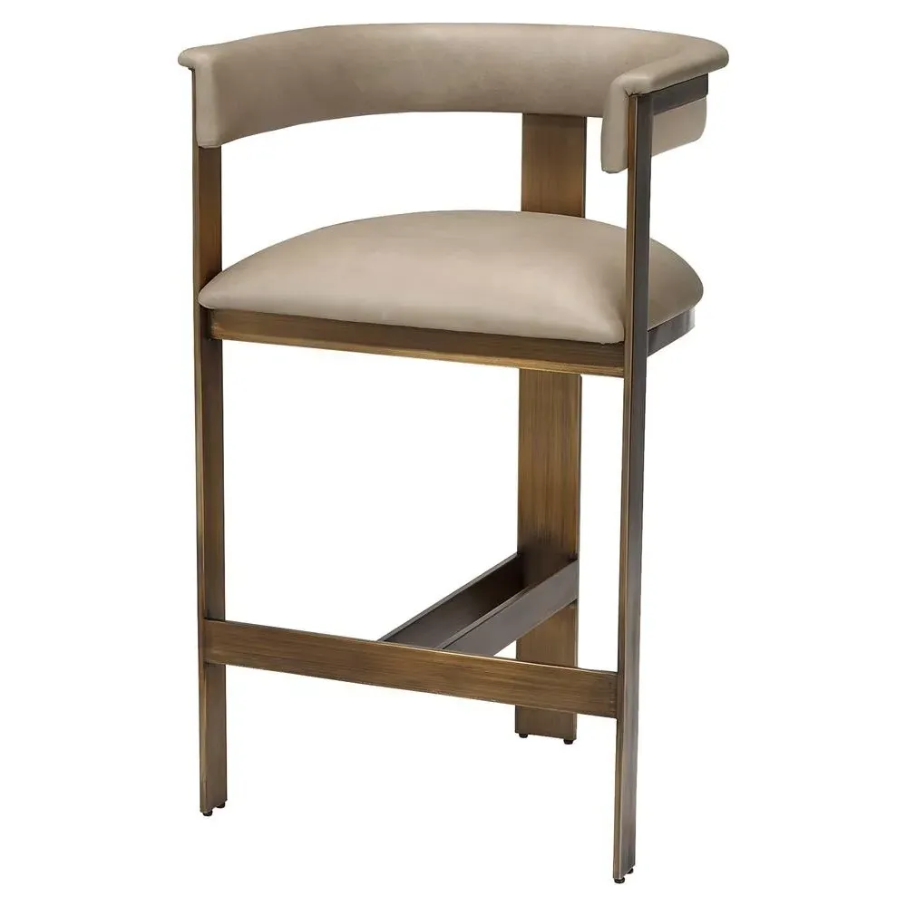 Darcy Counter Stool - Taupe, Leather