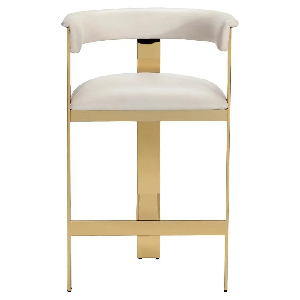 Darcy Counter Stool - White, Leather image
