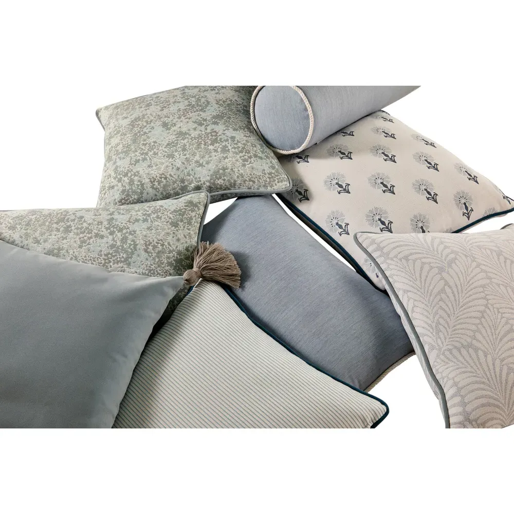 Darcy Floral Indoor Outdoor Lumbar Pillow - Blue, Acrylic