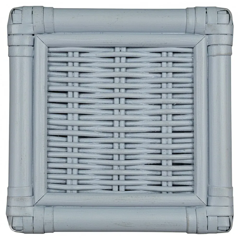 Daria Woven Rattan Etagere - Blue