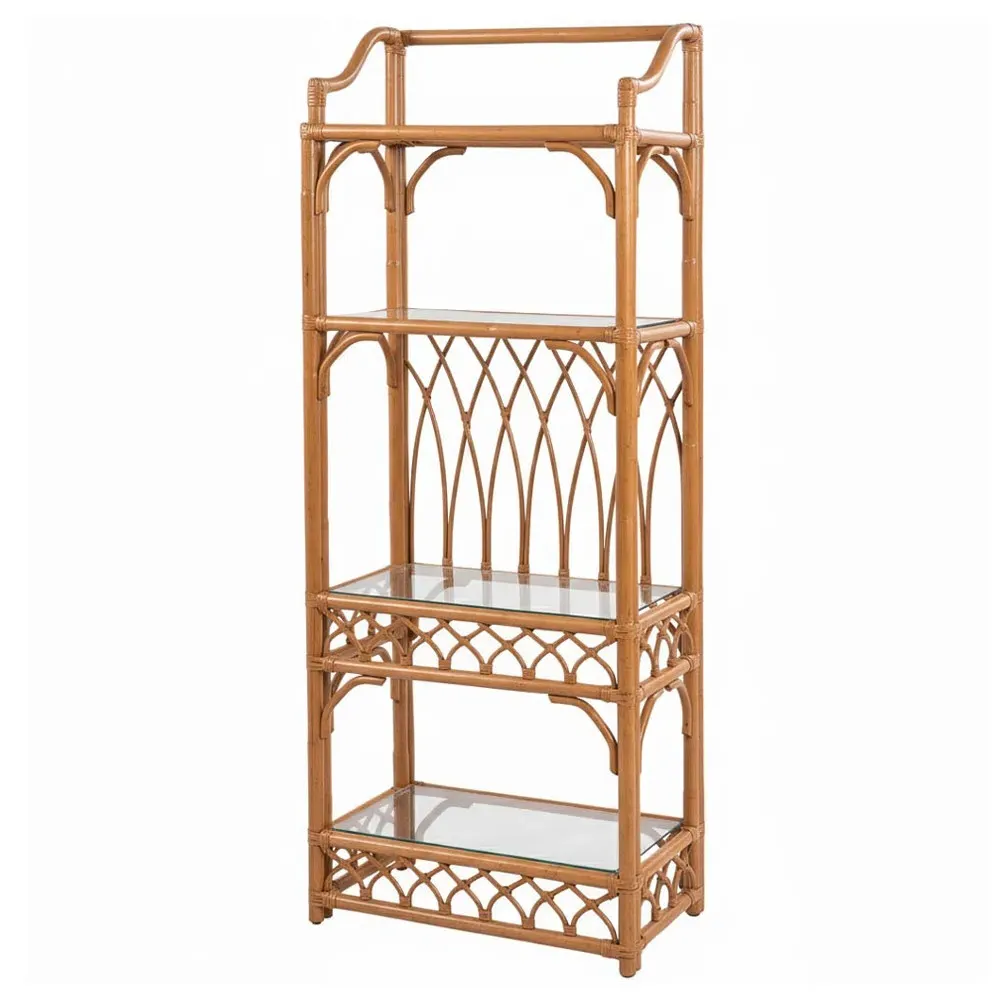 Daria Woven Rattan Etagere - Brown