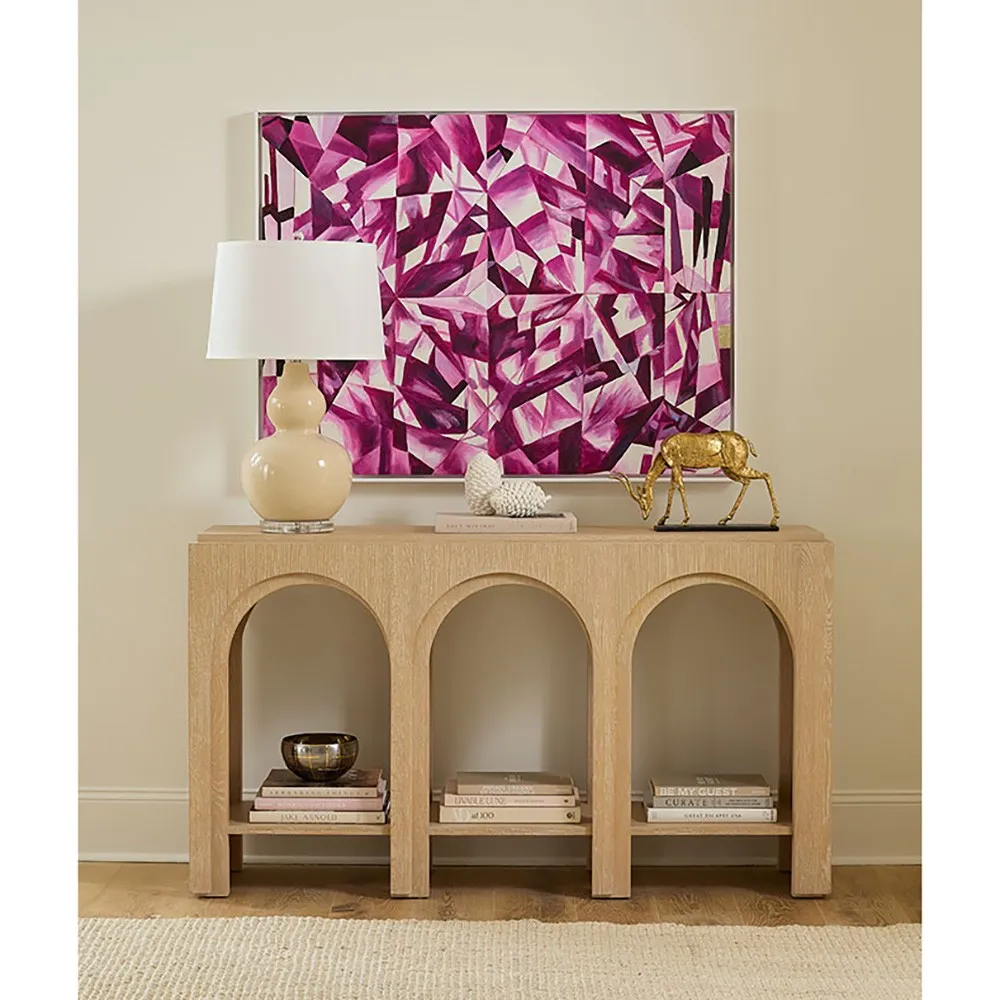 Dario Console Table - Sand, Cerused Oak