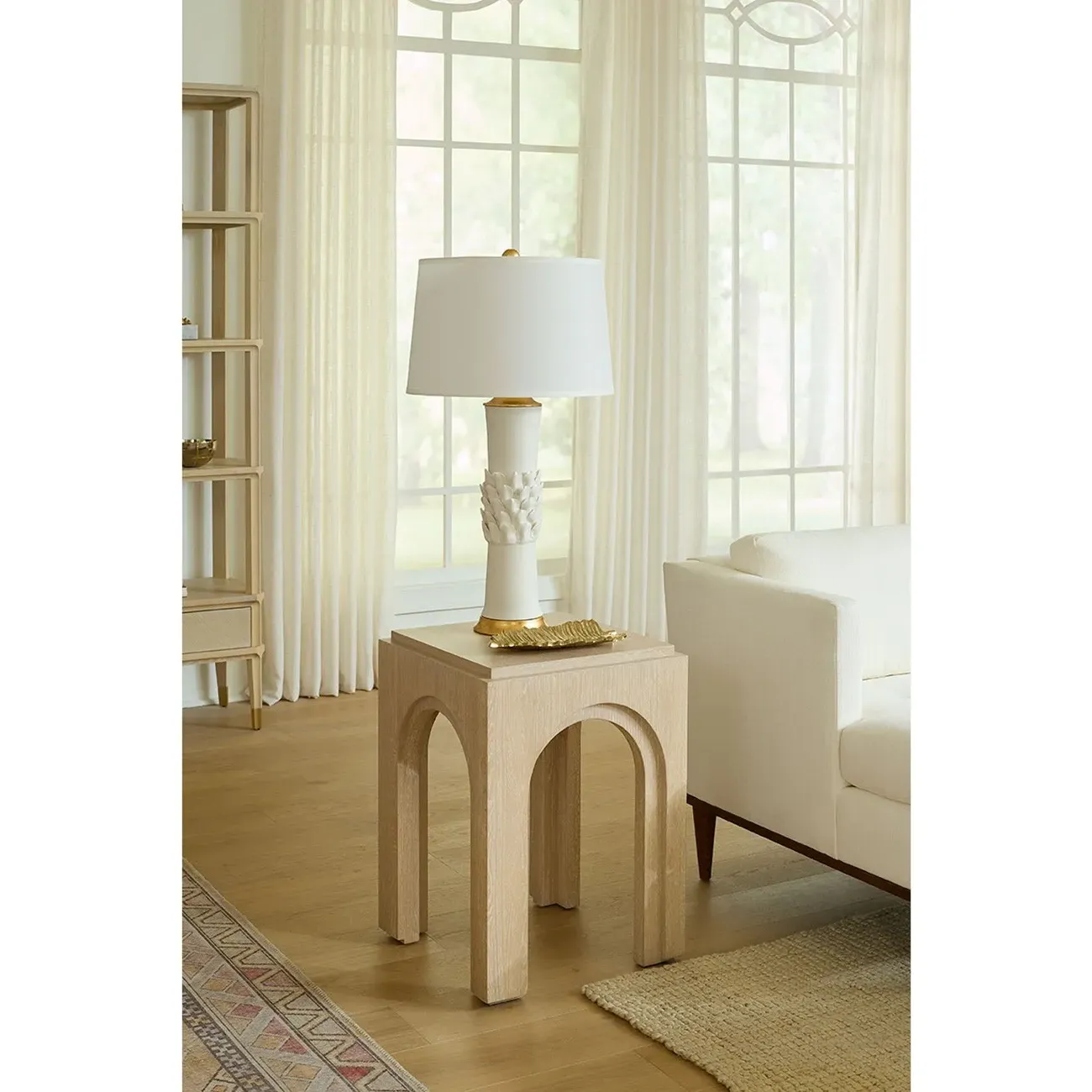 Dario Square Side Table - Sand, Cerused Oak