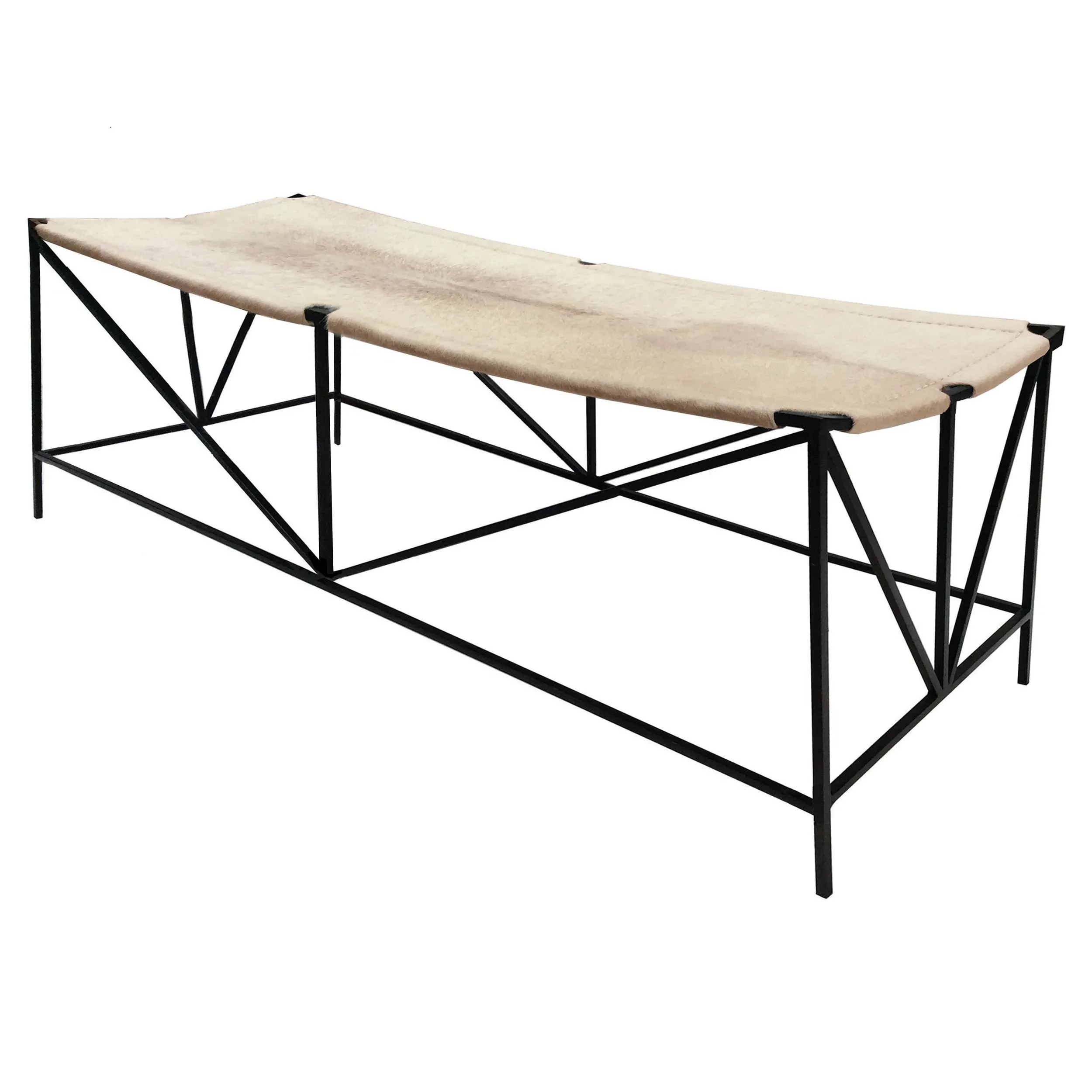 Darius Bench - Beige, Hide Leather image