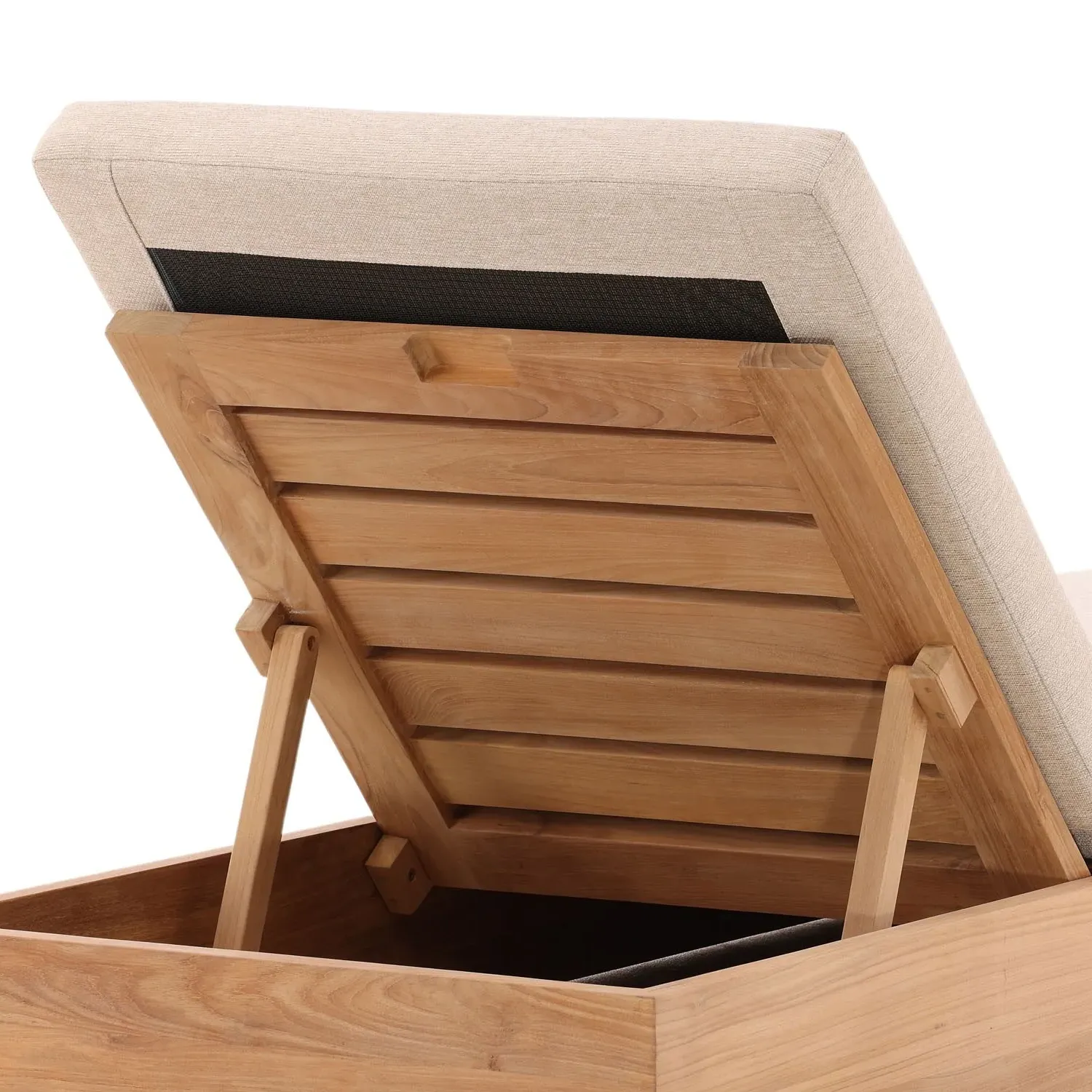 Darla Outdoor Chaise - Brown, Teak