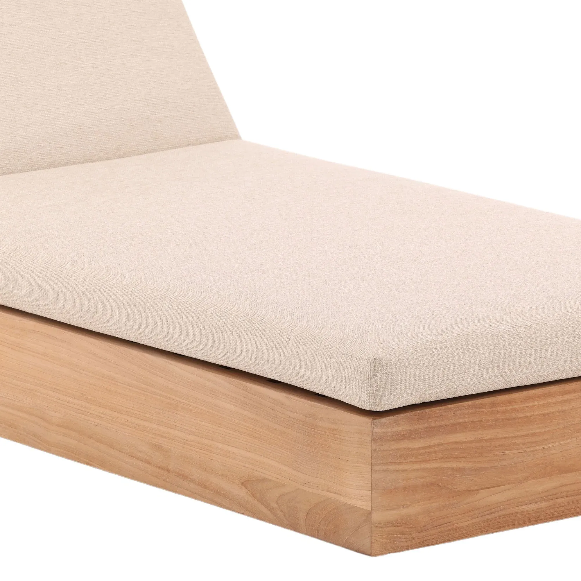 Darla Outdoor Chaise - Brown, Teak